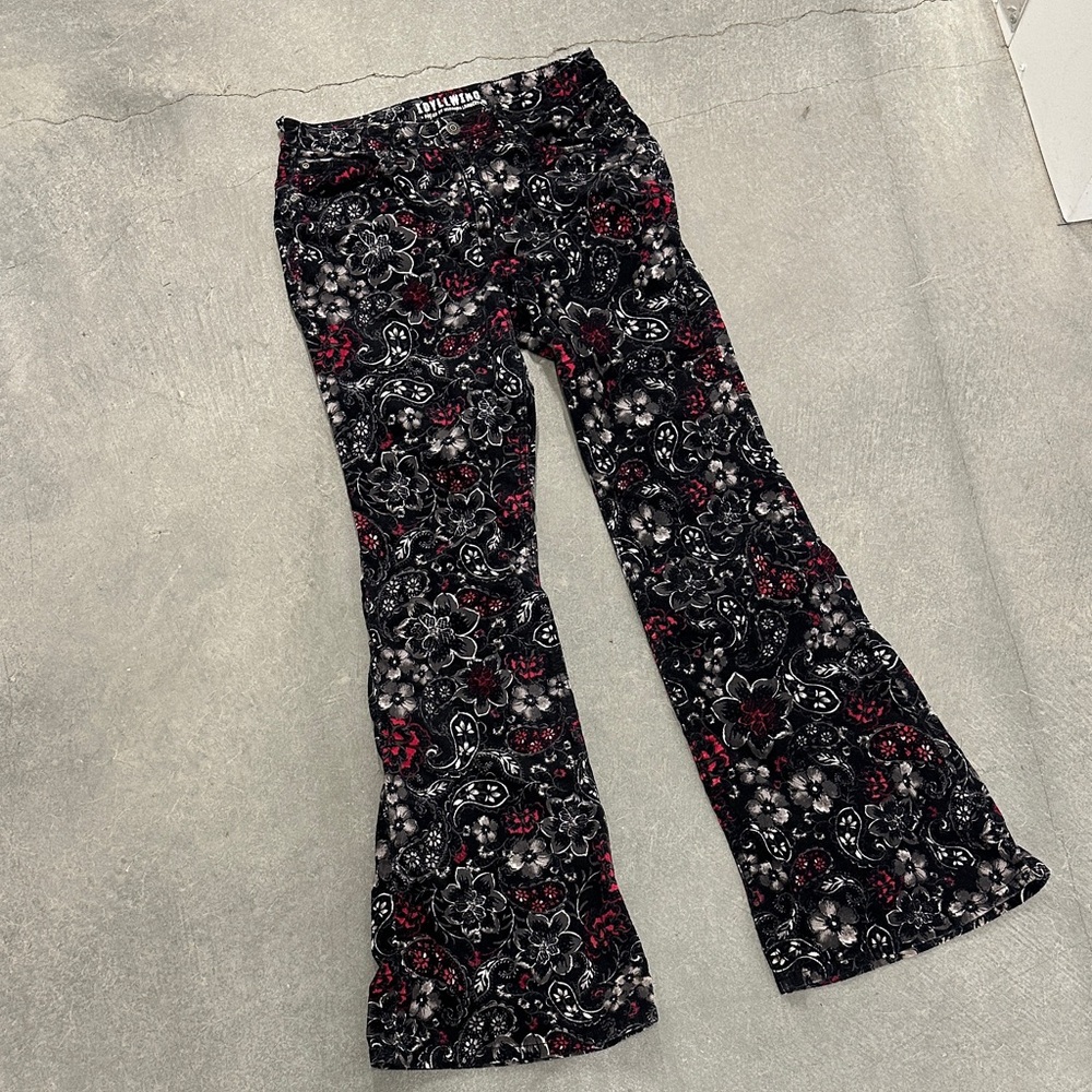 Idyllwind Black and Red Floral Boot Cut Pants